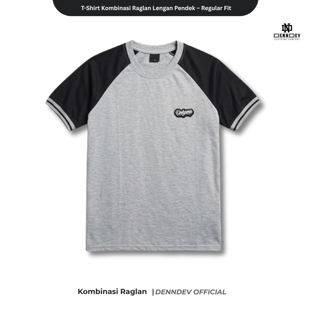 DEN N DEV | Kaos Raglan Pria Distro Original Lengan Pendek Katun 20s Tebal & Adem