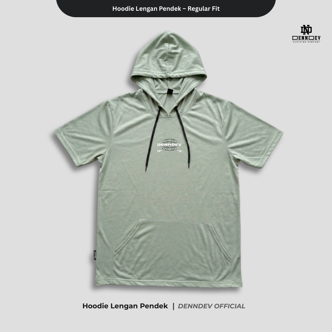 DEN N DEV Hoodie Lengan Pendek – Hoodie Kaos Premium Cotton 20s