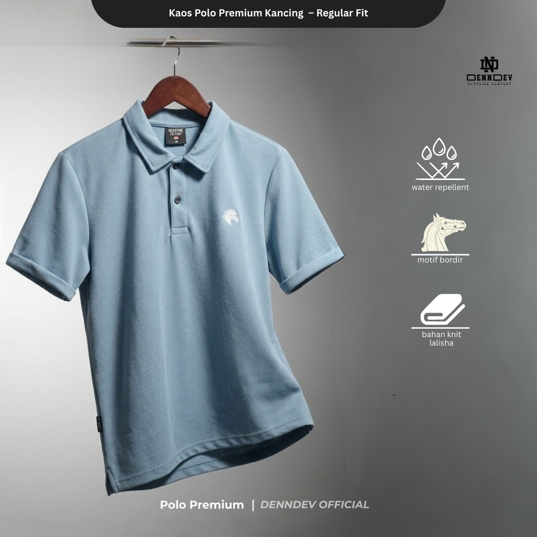 DEN N DEV - Kaos Polo Wangky Premium Kancing Casual-Premium Bordir Logo Eksklusif