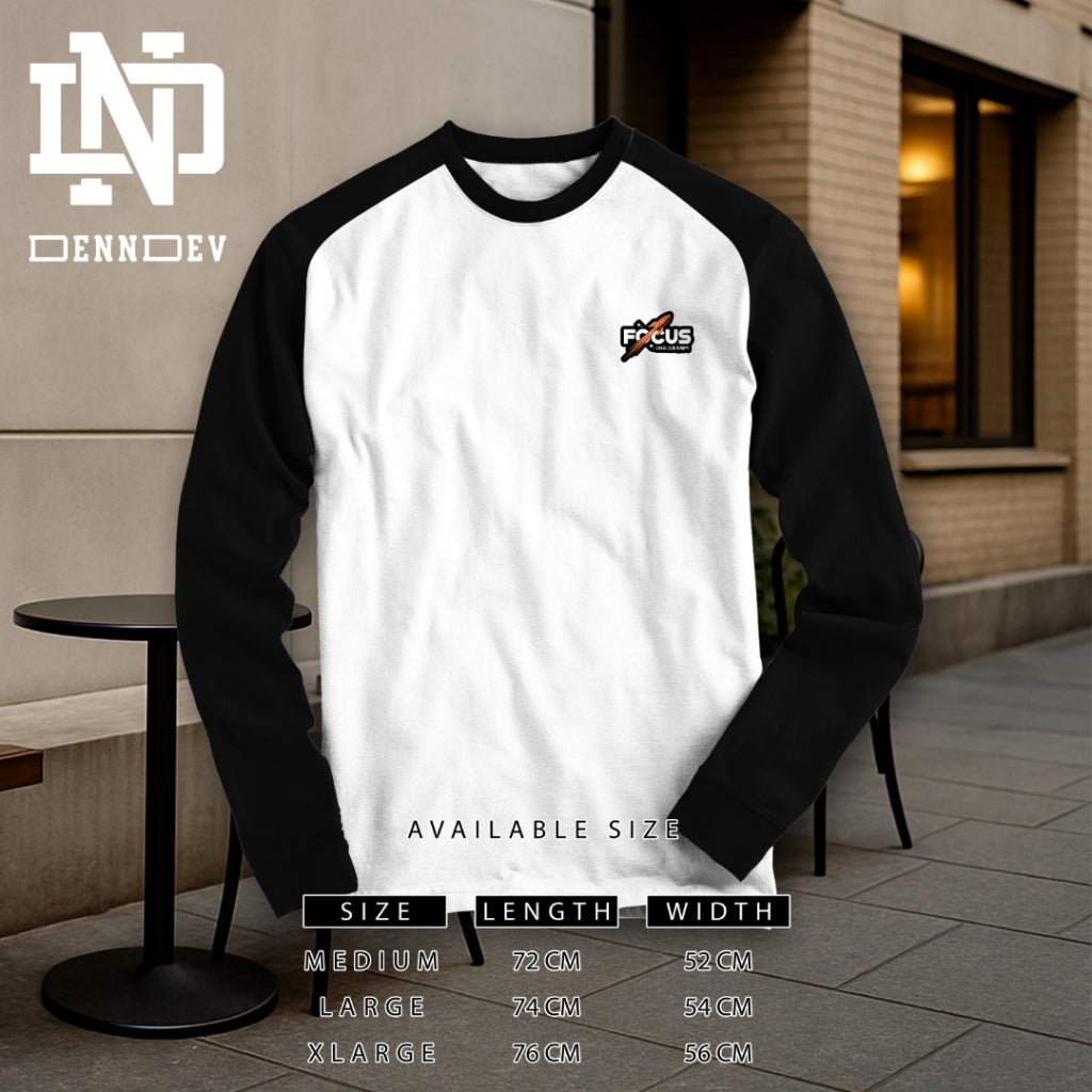 DEN N DEV - Kaos Raglan Lengan 3/4 Pria Katun 20s – Nyaman, Stylish & Tahan Lama
