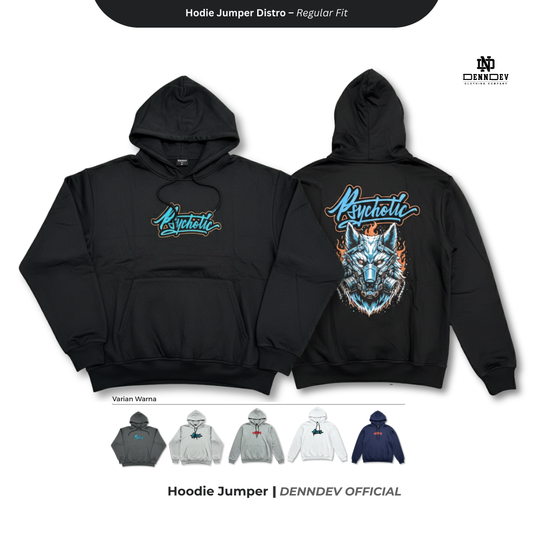 DEN N DEV Hoodie Jumper Pria Graphic Wolf Head Jaket Distro Original