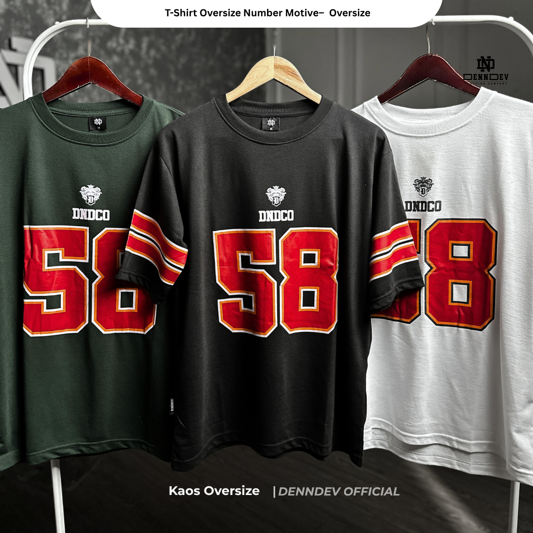 DEN N DEV Baju Kaos Oversize Tee American Football Unisex Katun 20s Tebal