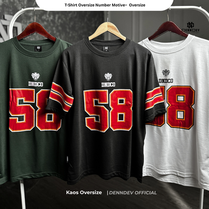 DEN N DEV Baju Kaos Oversize Tee American Football Unisex Katun 20s Tebal