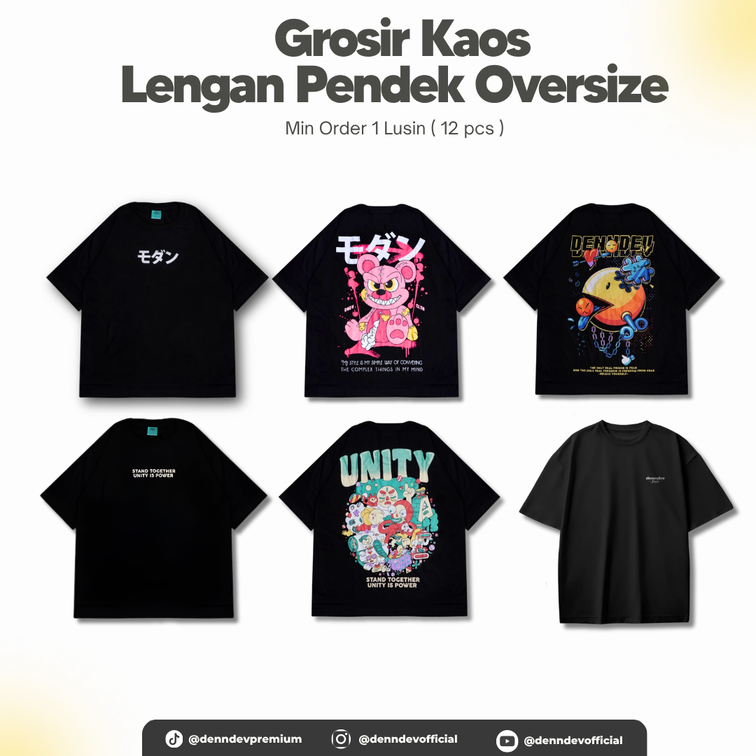 [GROSIR] Kaos Oversize Streetwear - Paket Seri 1 Lusin (M, L, XL)