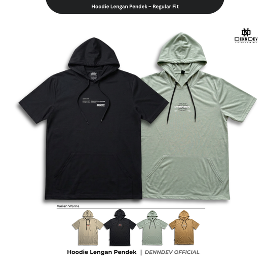 DEN N DEV Hoodie Lengan Pendek – Hoodie Kaos Premium Cotton 20s