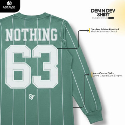 DEN N DEV - T Shirt Panjang Salur Baseball Angka Katun 20s