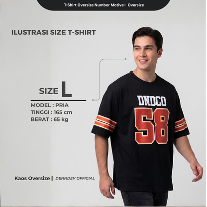 DEN N DEV Baju Kaos Oversize Tee American Football Unisex Katun 20s Tebal