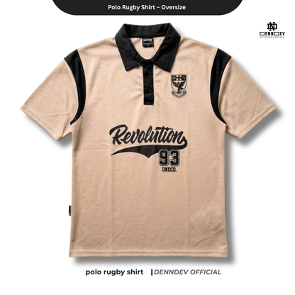DENNDEV - Polo Rugby Shirt Oversize Cotton 20s - Vintage Rugby Shirt Unisex Streetwear