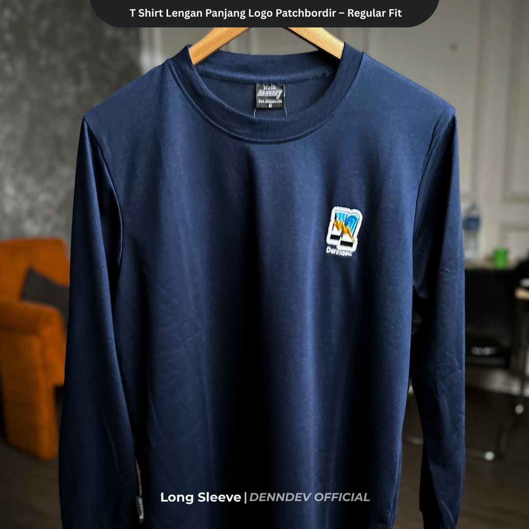 DEN N DEV - T Shirt Lengan Panjang Logo Dada Patchbordir
