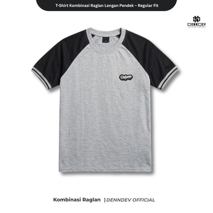 DEN N DEV | Kaos Raglan Pria Distro Original Lengan Pendek Katun 20s Tebal & Adem