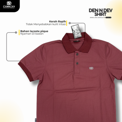 DEN N DEV | Kaos Kerah Polo Shirt Logo Bordir Dada Unisex | Polo Kasual Simpel