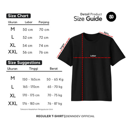 DEN N DEV Kaos Pria Stripe Kombinasi Katun 20s T-Shirt Distro Lengan Pendek Regular Fit
