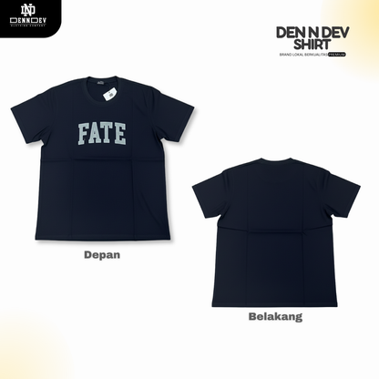 DEN N DEV | Kaos Bordir Lengan Pendek Logo Tulisan | Cotton Combed 24s Tebal Lembut & Adem