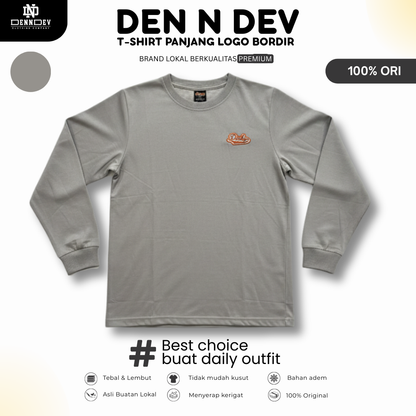DEN N DEV - T Shirt Lengan Panjang Logo Dada Patchbordir