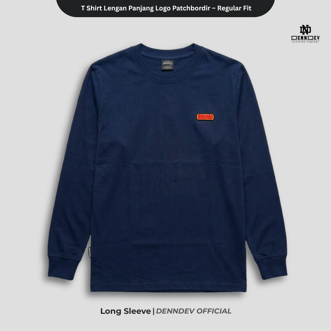 DEN N DEV - T Shirt Lengan Panjang Logo Dada Patchbordir