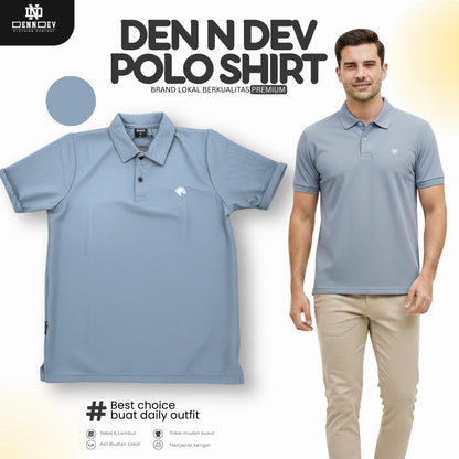 DEN N DEV - Kaos Wangky Premium Kancing Casual-Premium Bordir Logo Eksklusif