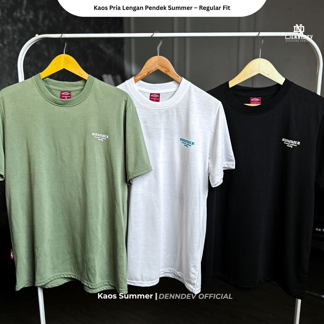 DEN N DEV Kaos Atasan Pria Lengan Pendek Summer Graphic T-Shirt Baju  Distro Ori