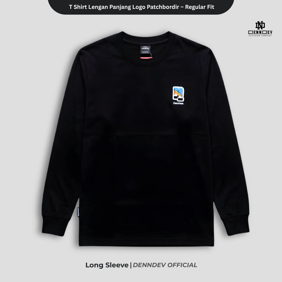 DEN N DEV - T Shirt Lengan Panjang Logo Dada Patchbordir