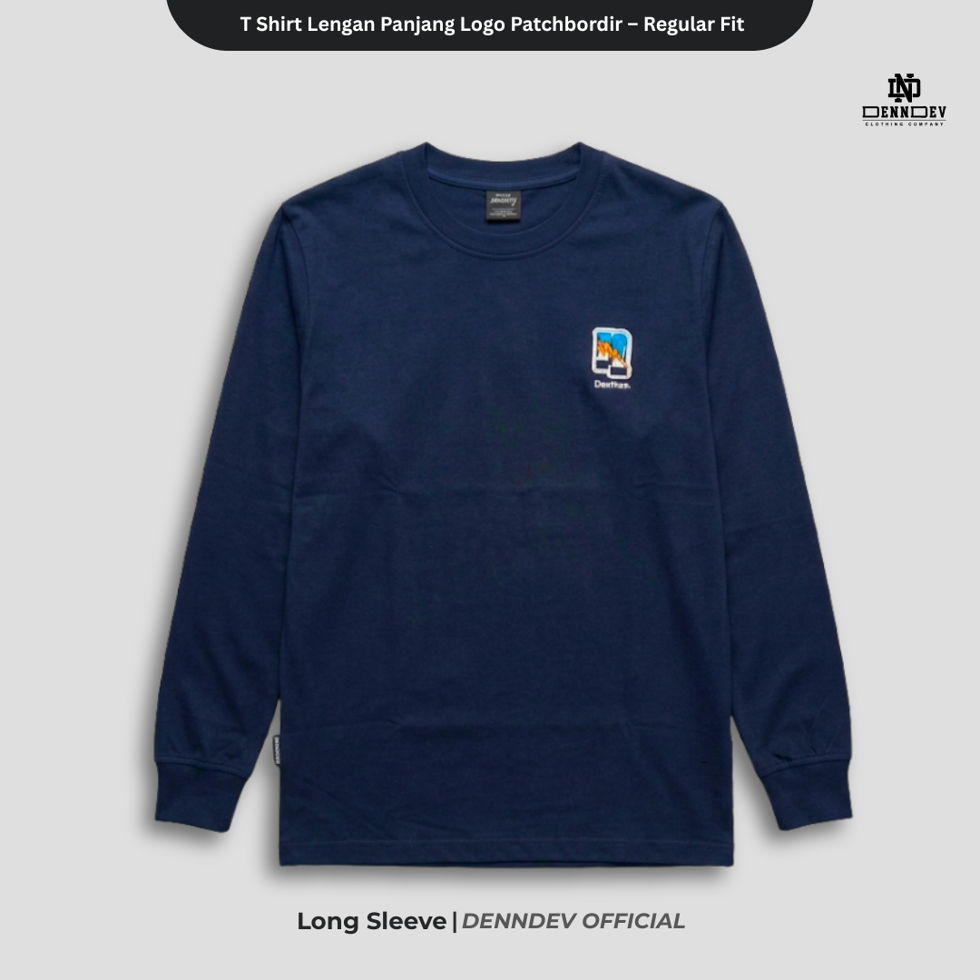 DEN N DEV - T Shirt Lengan Panjang Logo Dada Patchbordir