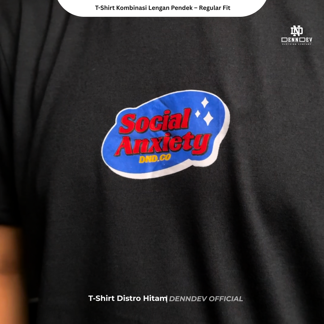 DENNDEV Kaos Distro Pria Hitam Premium Katun 20s Sablon Plastisol Original Regular Fit