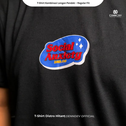 DENNDEV Kaos Distro Pria Hitam Premium Katun 20s Sablon Plastisol Original Regular Fit