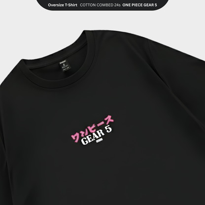 DEN N DEV PREMIUM T Shirt Koleksi Anime ONE PIECE GEAR 5 Warna Hitam Kaos Distro Pria Katun Premium