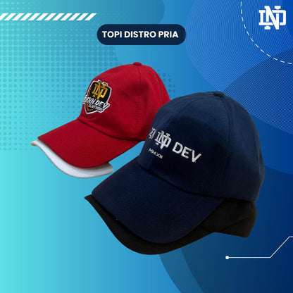 DEN N DEV Topi Baseball Distro Pria -  Topi Bordir Keren Unisex Cap Dewasa Wanita