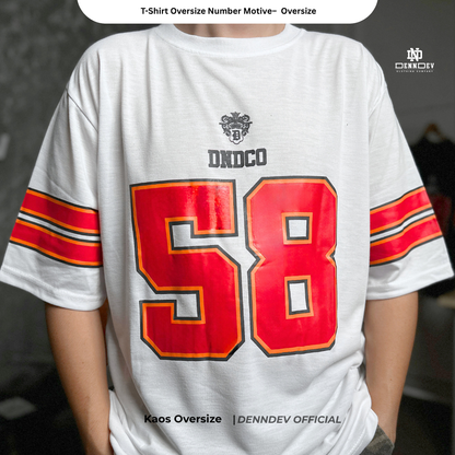 DEN N DEV Baju Kaos Oversize Tee American Football Unisex Katun 20s Tebal