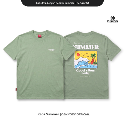 DEN N DEV Kaos Atasan Pria Lengan Pendek Summer Graphic T-Shirt Baju  Distro Ori