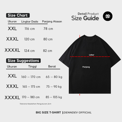 [SERI BIGSIZE] Kaos Lengan Pendek Bigsize 1 Lusin (Seri XXL - XXXXL)