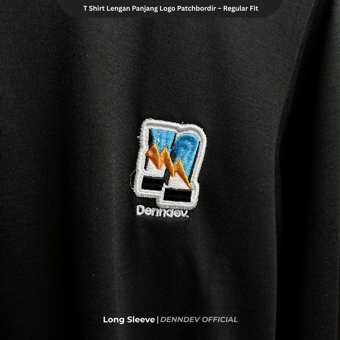 DEN N DEV - T Shirt Lengan Panjang Logo Dada Patchbordir