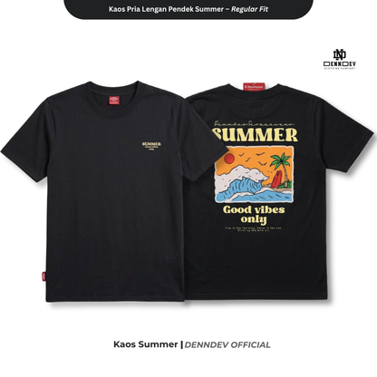 DEN N DEV Kaos Atasan Pria Lengan Pendek Summer Graphic T-Shirt Baju  Distro Ori