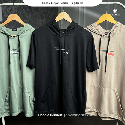 DEN N DEV Hoodie Lengan Pendek – Hoodie Kaos Premium Cotton 20s