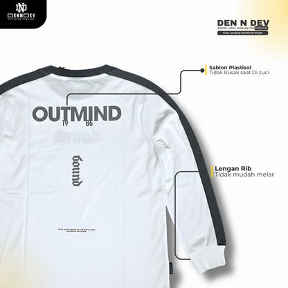 DEN N DEV Kaos Panjang Kombinasi Stripe | Long Sleeve Unisex | Baju Distro Lokal Premium