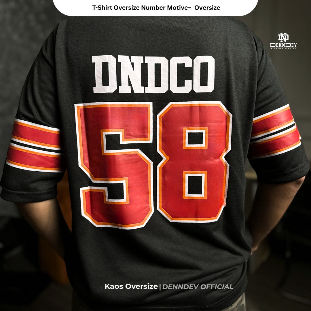 DEN N DEV Baju Kaos Oversize Tee American Football Unisex Katun 20s Tebal
