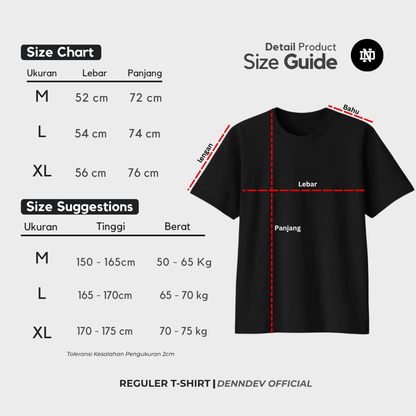 DEN N DEV - T Shirt Pendek Motif Angka V Neck Rib Manset Rajut
