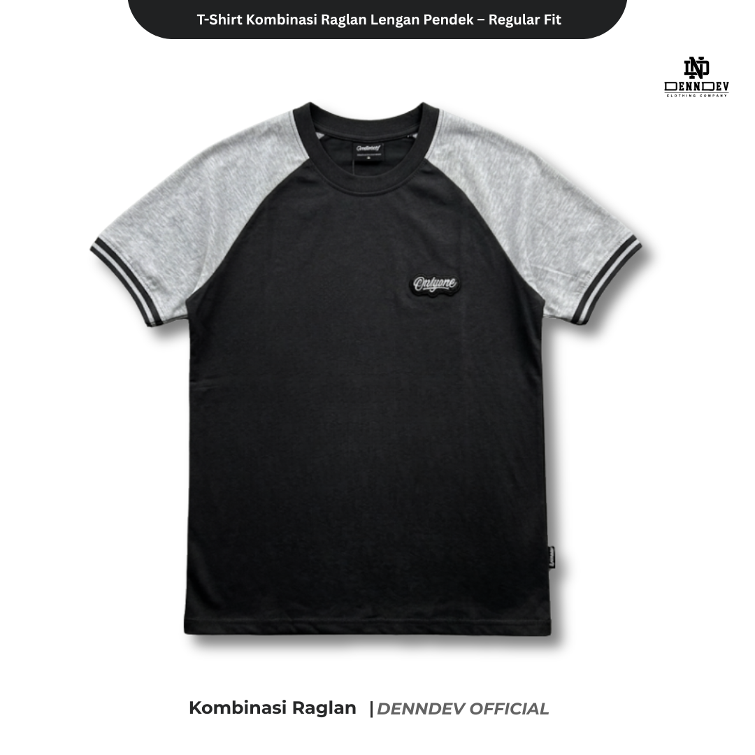 DEN N DEV | Kaos Raglan Pria Distro Original Lengan Pendek Katun 20s Tebal & Adem