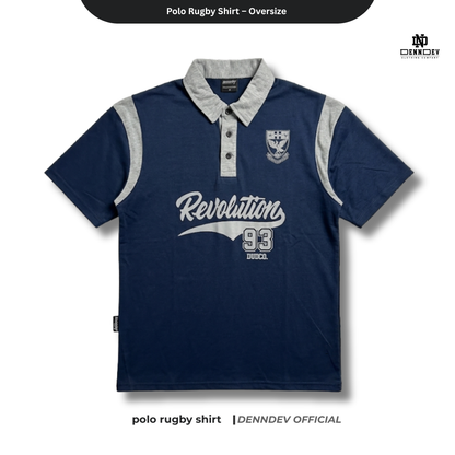 DENNDEV - Polo Rugby Shirt Oversize Cotton 20s - Vintage Rugby Shirt Unisex Streetwear