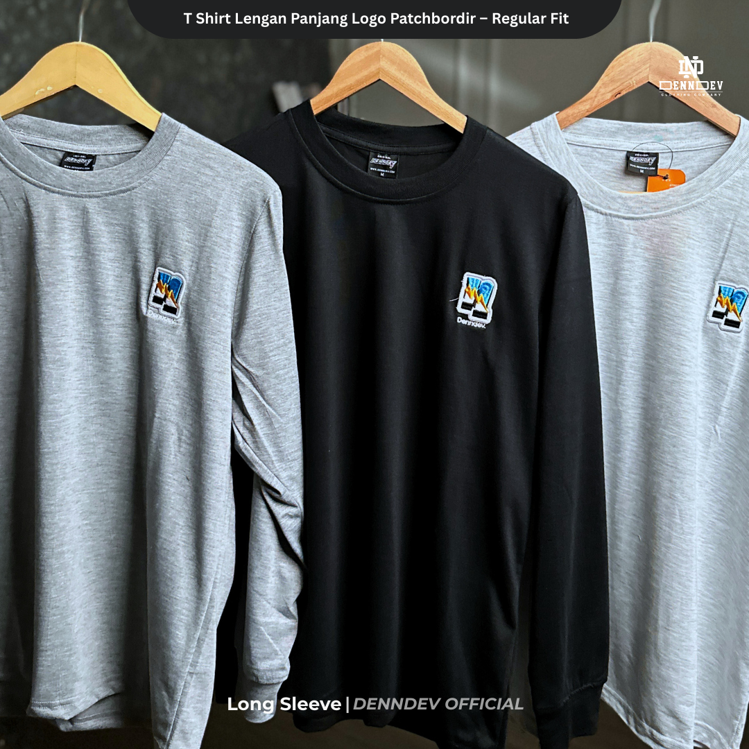 DEN N DEV - T Shirt Lengan Panjang Logo Dada Patchbordir