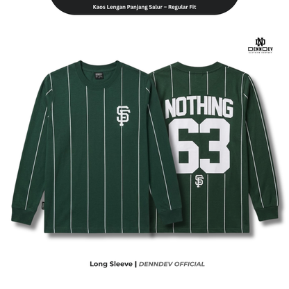 DEN N DEV - Kaos Lengan Panjang Garis Pria Katun 20s | T-Shirt Baseball Style DEN N DEV