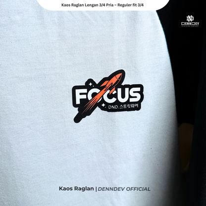 DEN N DEV - Kaos Raglan Lengan 3/4 Pria Katun 20s – Nyaman, Stylish & Tahan Lama