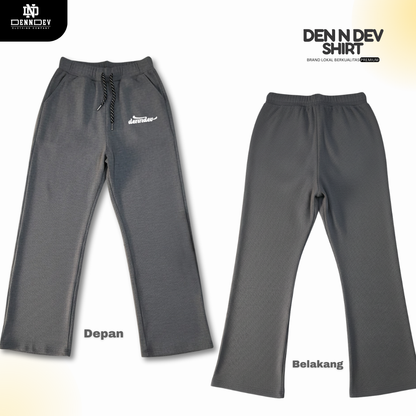 DEN N DEV | Celana Santai Korean Style Unisex Baggy | French Terry Adem & Nyaman