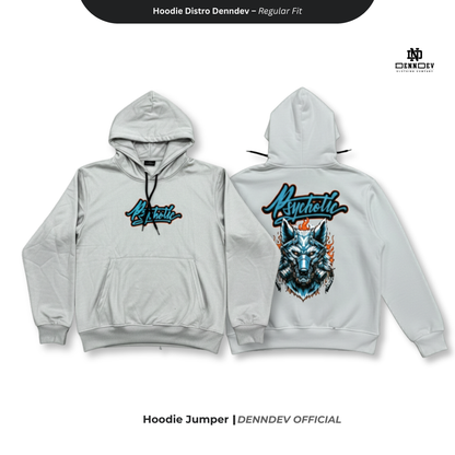 DEN N DEV Hoodie Jumper Pria Graphic Wolf Head Jaket Distro Original