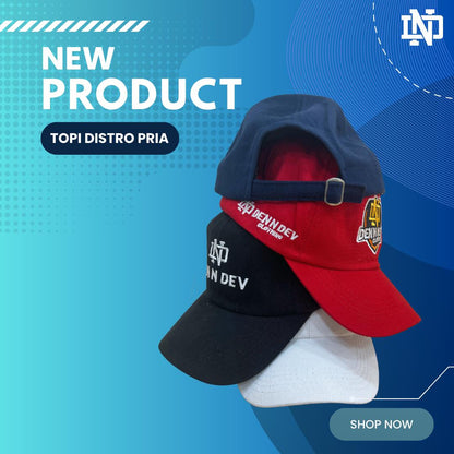 DEN N DEV Topi Baseball Distro Pria -  Topi Bordir Keren Unisex Cap Dewasa Wanita