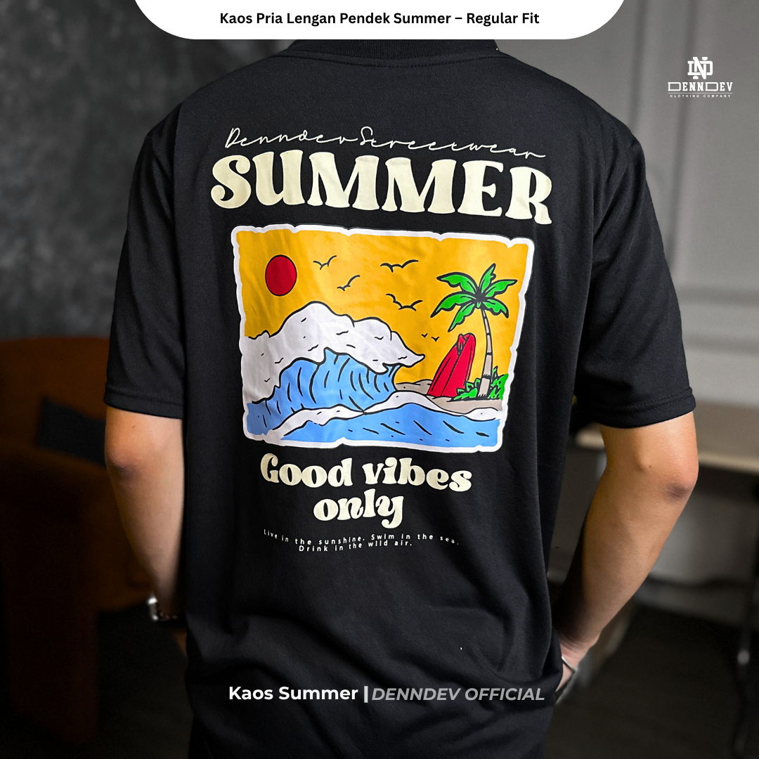 DEN N DEV Kaos Atasan Pria Lengan Pendek Summer Graphic T-Shirt Baju  Distro Ori