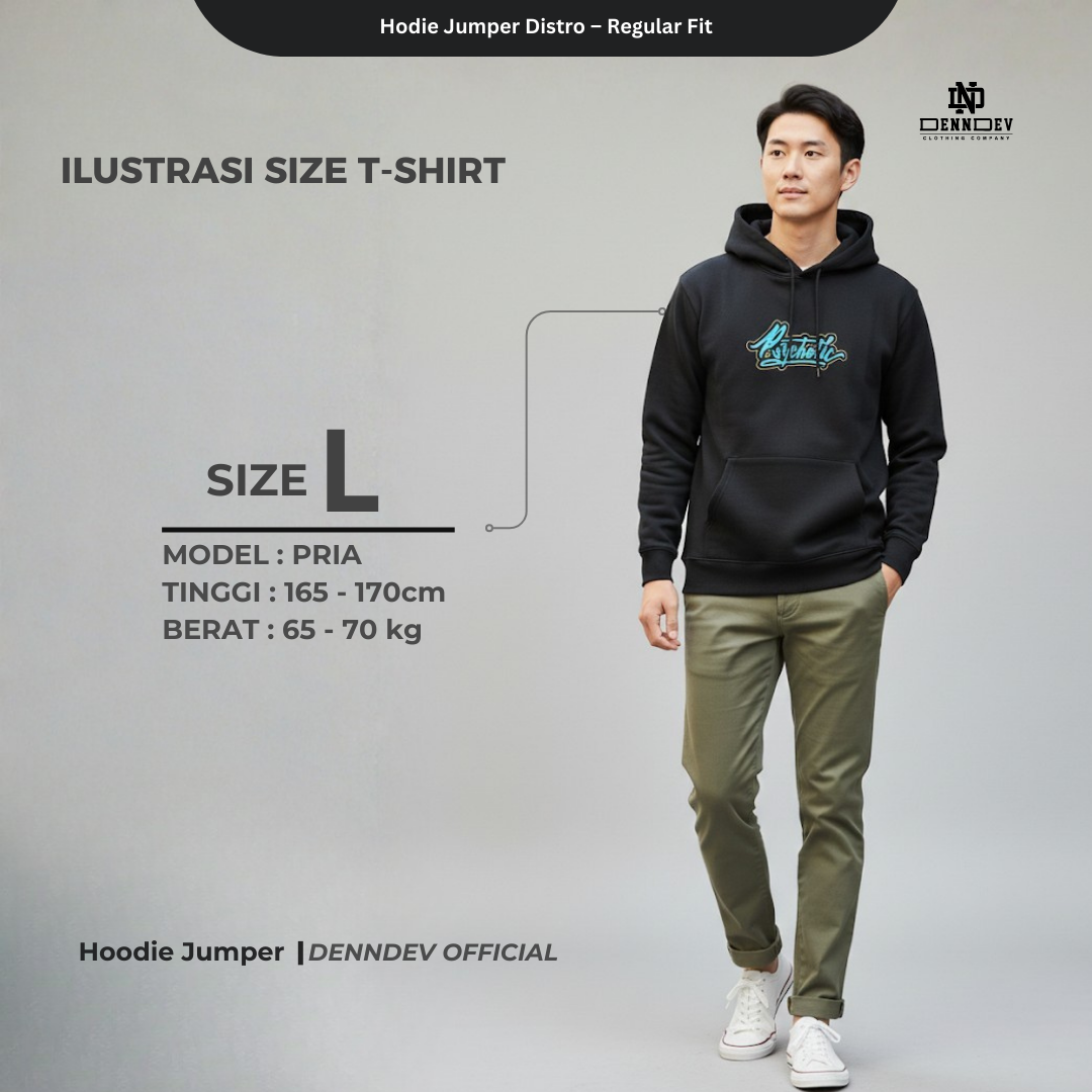 DEN N DEV Hoodie Jumper Pria Graphic Wolf Head Jaket Distro Original