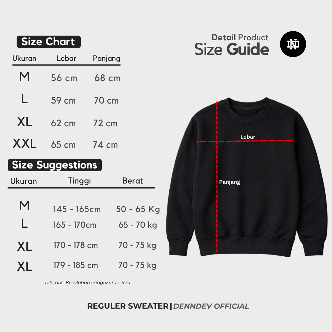 DENNDEV Sweater Crewneck Kombinasi 3 Warna Fleece Terry Unisex Premium 280 GSM