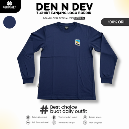 DEN N DEV - T Shirt Lengan Panjang Logo Dada Patchbordir
