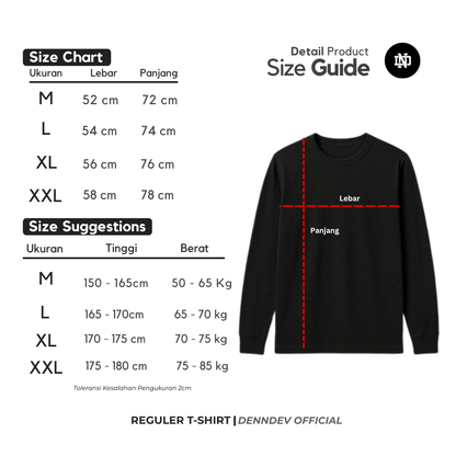 DEN N DEV - T Shirt Lengan Panjang Logo Dada Patchbordir
