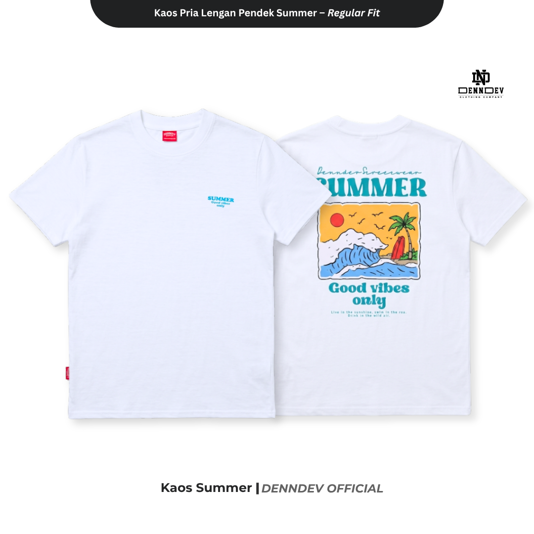 DEN N DEV Kaos Atasan Pria Lengan Pendek Summer Graphic T-Shirt Baju  Distro Ori